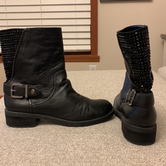 Black sparkle Gianni Bini boots bootie ankle boot size 9 sparkle - Picture 14 of 17